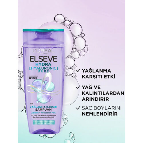 Elseve Hydra Hyaluronic Pure Yağlanma Karşıtı Şampuan 300 ml