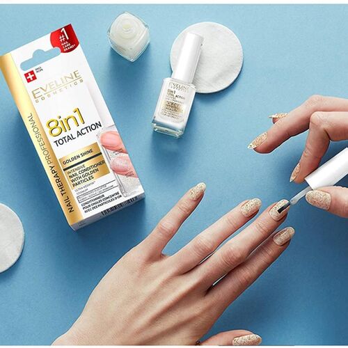 Eveline Cosmetics 8 in 1 Total Golden Shine Intensive Nail Conditioner 12 ml