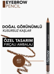 Flormar Doğal Görünüm Veren Fırça Kapaklı Yumuşak Uçlu Kaş Kalemi 1.14 gr - Beige - Thumbnail