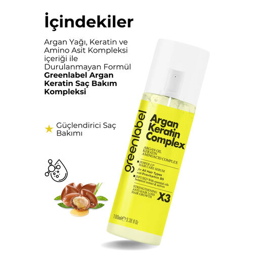 Greenlabel Argan Keratin Saç Bakım Kompleksi 100 ml