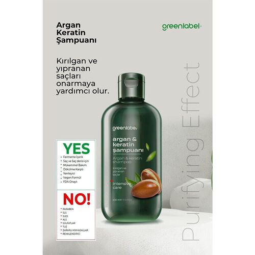 Greenlabel Argan ve Keratin Şampuanı 400 ml