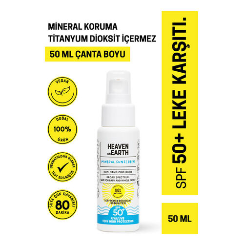 Heaven On Earth Mineral Spf50+ Güneş Koruyucu 50 ml