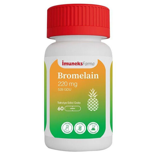 Imuneks Farma Bromelain 220 mg Takviye Edici Gıda 60 Tablet