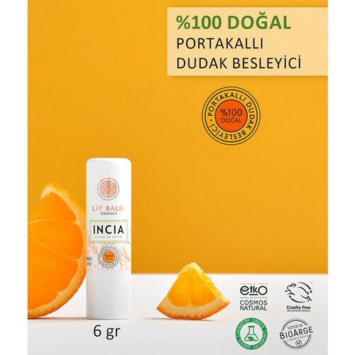 INCIA Doğal Portakallı Dudak Besleyici 6gr