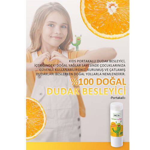 INCIA Kids Portakallı Doğal Dudak Besleyici 6g