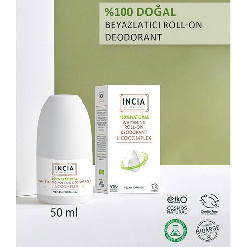 INCIA Beyazlatıcı Doğal Roll-On Deodorant 50 ml