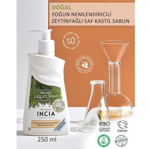 INCIA Yoğun Nemlendiricili Zeytinyağlı Doğal Sıvı Sabun 250 ml