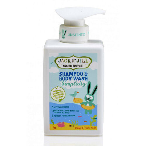 Jack and Jill Natural Bathtime Shampoo & Body Wash 300ml - Simplicity