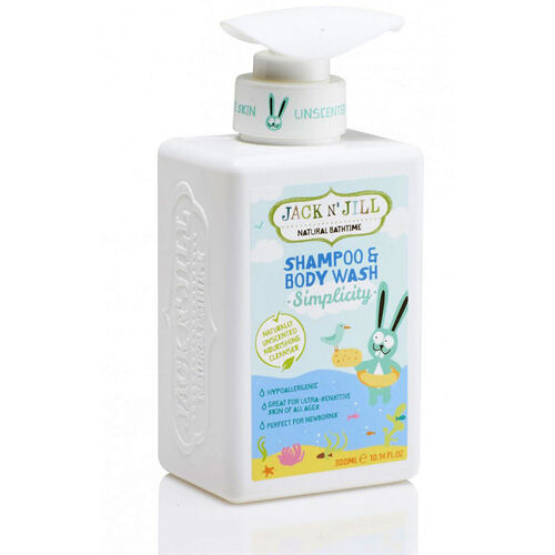 Jack and Jill Natural Bathtime Shampoo & Body Wash 300ml - Simplicity