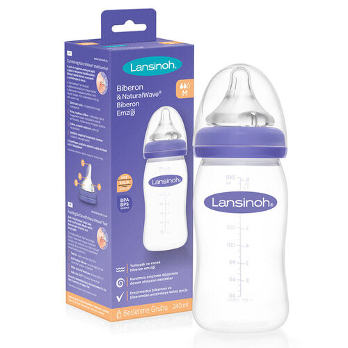 Lansinoh Biberon ve NaturalWave Biberon 240 ml