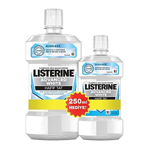 Listerine Advanced White Hafif Tat 500 ml + 250 ml HEDİYE