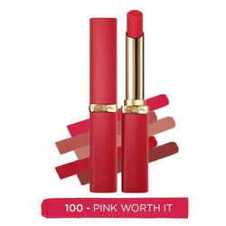 Loreal Paris Color Riche Colors Of Worth Intense Volume Matte Ruj - 100 Pink Worth It - Thumbnail