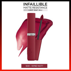 Loreal Paris Infailible Matte Resistance Likit Mat Ruj - 500 Wine Not - Thumbnail