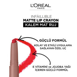 Loreal Paris Matte Lip Crayon Kalem Mat Ruj - 106 Mon Cinnamon - Thumbnail