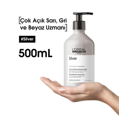 Loreal Professionnel Çok Açık Sarı, Gri ve Beyaz Saçlar için Renk Dengeleyici Mor Şampuan 500 ml