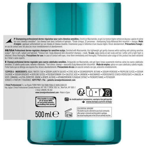 Loreal Professionnel Scalp Advanced Hassas Saç Derisi için Profesyonel Şampuan 500 ml