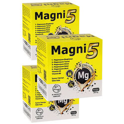 Magni5 Magnezyum Vitamin D3 B6 İçeren Takviye Edici Gıda 3x90 Kapsül - Thumbnail