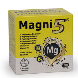 Magni5 Magnezyum Vitamin D3 B6 İçeren Takviye Edici Gıda 90 Kapsül - Thumbnail