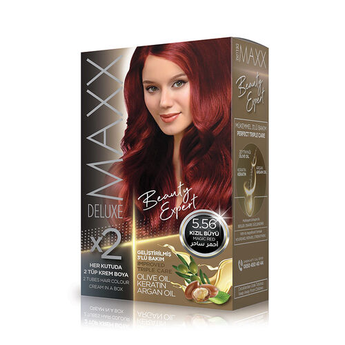 Maxx Deluxe Krem Saç Boyası 5.56 Kızıl Büyü