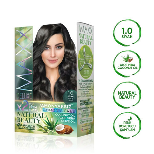 Maxx Deluxe Natural Beauty Saç Boyası 1.0 Siyah