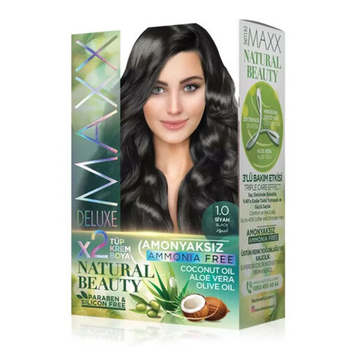 Maxx Deluxe Natural Beauty Saç Boyası 1.0 Siyah