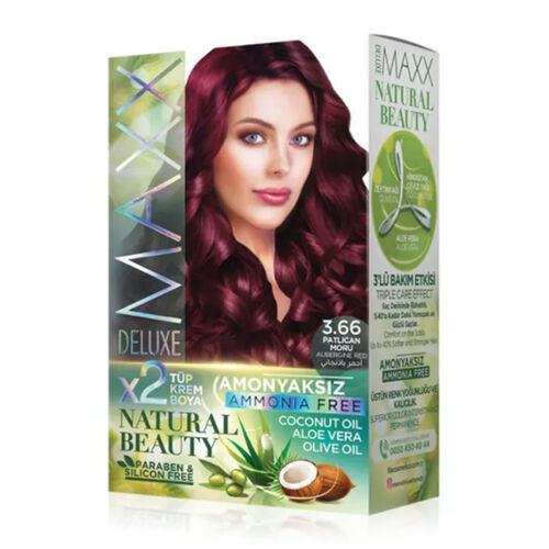 Maxx Deluxe Natural Beauty Saç Boyası 3.66 Patlıcan Moru