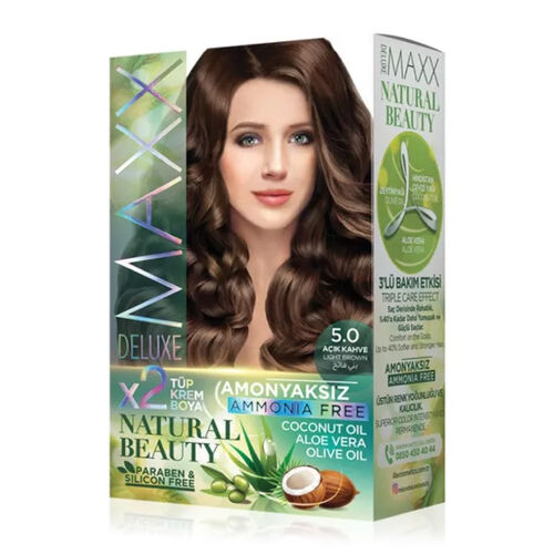 Maxx Deluxe Natural Beauty Saç Boyası 5.0 Açık Kahve