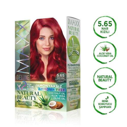 Maxx Deluxe Natural Beauty Saç Boyası 5.65 Nar Kızılı