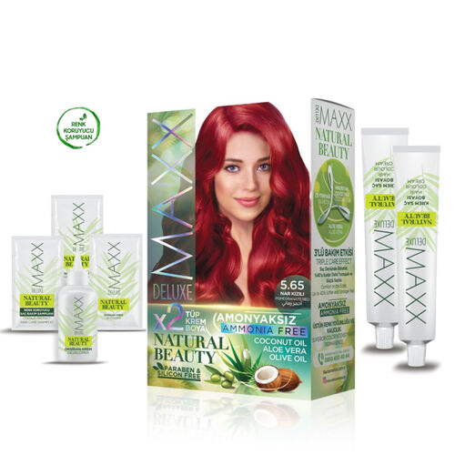 Maxx Deluxe Natural Beauty Saç Boyası 5.65 Nar Kızılı
