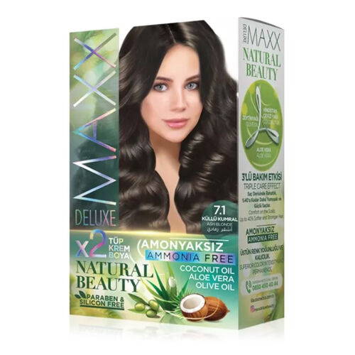 Maxx Deluxe Natural Beauty Saç Boyası 7.1 Küllü Kumral