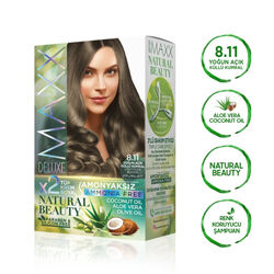 Maxx Deluxe Natural Beauty Saç Boyası 8.11 Yoğun Açık Küllü Kumral - Thumbnail