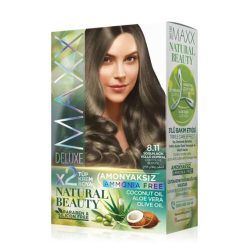 Maxx Deluxe Natural Beauty Saç Boyası 8.11 Yoğun Açık Küllü Kumral
