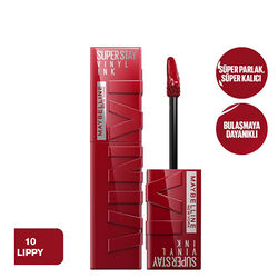 Maybelline New York Super Stay Vinyl Ink Likit Parlak Ruj - 10 Lippy - Thumbnail