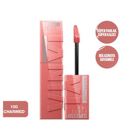 Maybelline New York Super Stay Vinyl Ink Likit Parlak Ruj - 100 Charmed - Thumbnail