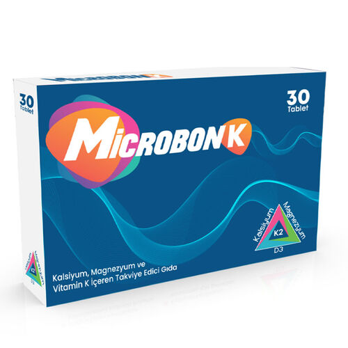 Microbon K Kalsiyum - Magnezyum ve Vitamin K İçeren Takviye Edici Gıda 30 Tablet