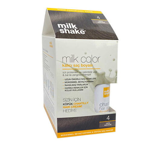 Milk Shake Milk Color Kalıcı Saç Boyası 4 - Orta Kestane - KÖPÜK HEDİYE