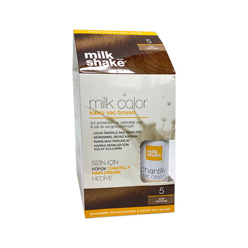 Milk Shake Milk Color Kalıcı Saç Boyası 5 - Açık Kestane - KÖPÜK HEDİYE