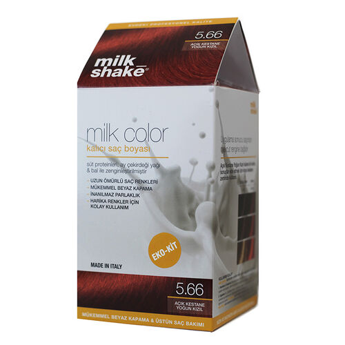 Milk Shake Milk Color Kalıcı Saç Boyası 5.66 - Açık Kestane Yoğun Kızıl - EKO KİT