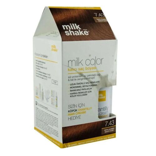 Milk Shake Milk Color Kalıcı Saç Boyası 7.43 - KÖPÜK HEDİYE