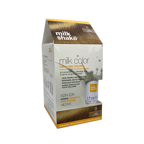 Milk Shake Milk Color Kalıcı Saç Boyası 8 - Açık Kumral - KÖPÜK HEDİYE