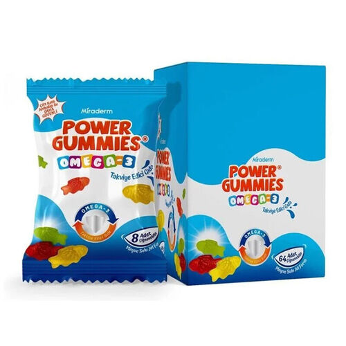 Miraderm Power Gummies Omega-3 Takviye Edici Gıda 64 Adet