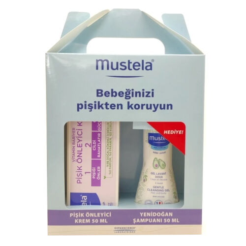 Mustela Vitamin Barrier Pişik Kremi + Bebek Şampuanı 50 ml HEDİYE