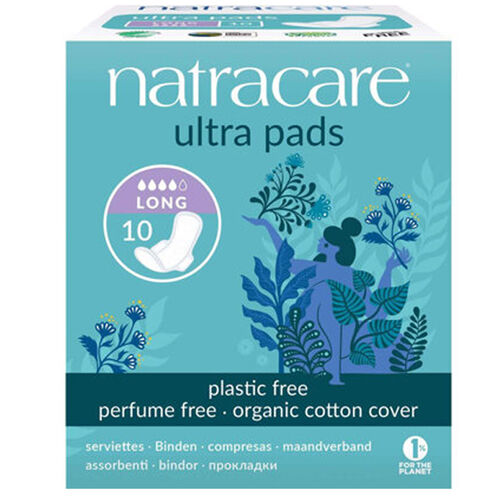 Natracare Organic Cotton Cover Ultra Pads 10 Adet - Long