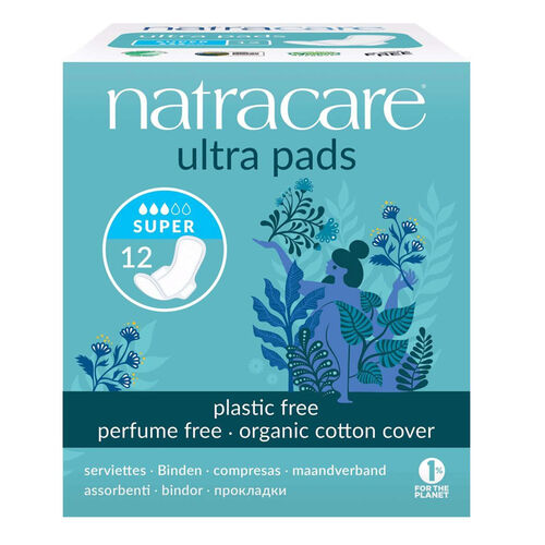Natracare Organic Cotton Cover Ultra Pads 12 Adet - Super