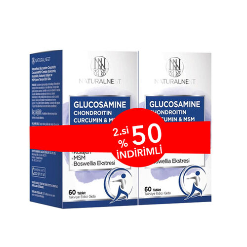 NaturalNest Glucosamine Chondroitin MSM 60 Tablet x 2 Adet