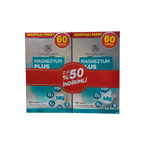 Naturalnest Magnesium Plus Takviye Edici Gıda 2 x 60 Tablet