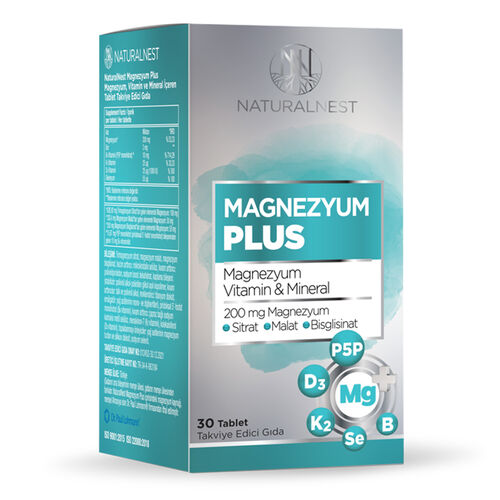 Naturalnest Magnesium Plus Takviye Edici Gıda 30 Tablet