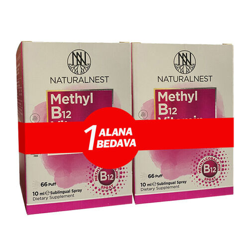 Naturalnest Methyl B12 Vitamin 1000 μg 10 ml Dilaltı Sprey 1 ALANA 1 BEDAVA