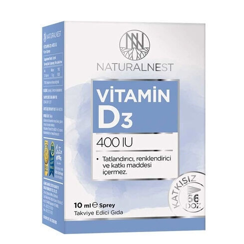 Naturalnest Vitamin D3 400 IU Sprey 10 ml (Promosyon Ürünü)