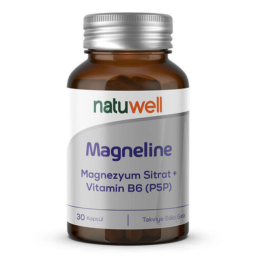 Natuwell Magneline Magnezyum Sitrat P5P - Vitamin B6 30 Kapsül